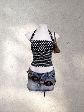 Blondita Y2K Polka Dot Smocked Halter Top | Pinterest Girl Aesthetic
